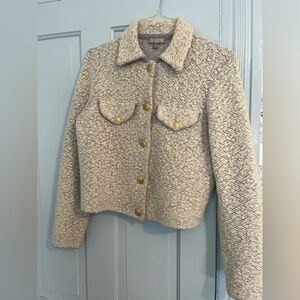 J. Crew Women's Cream Textured Teddy Jacket